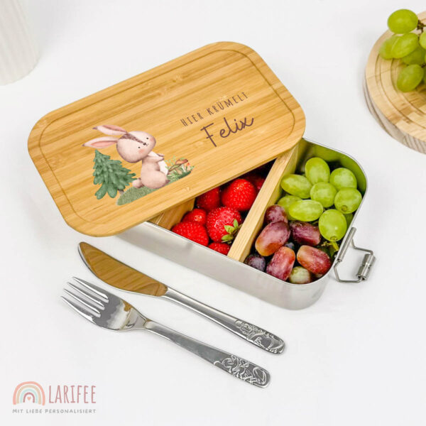 Brotdose personalisiert mit Name Hase