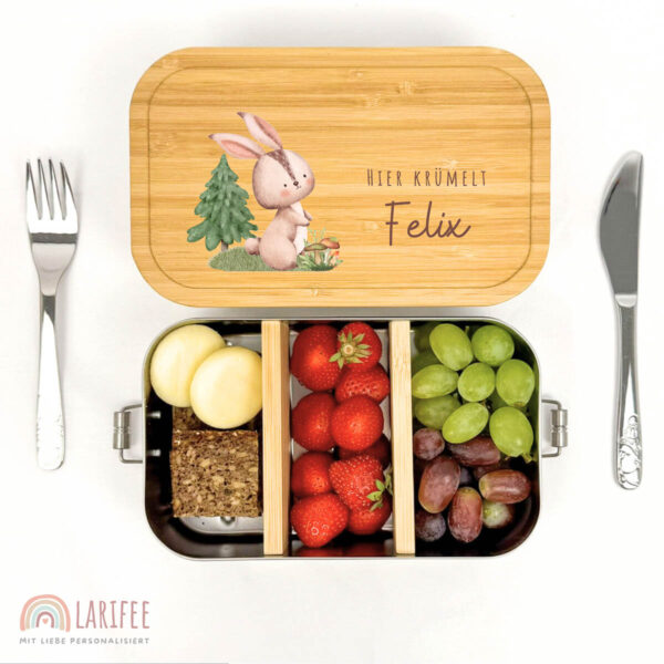Brotdose personalisiert mit Name Hase – Bild 2