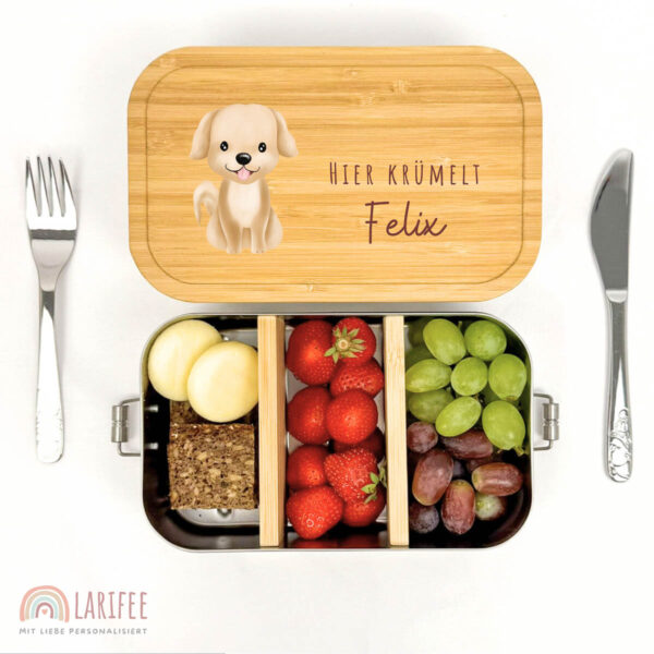 Brotdose personalisiert mit Name Hund – Bild 2