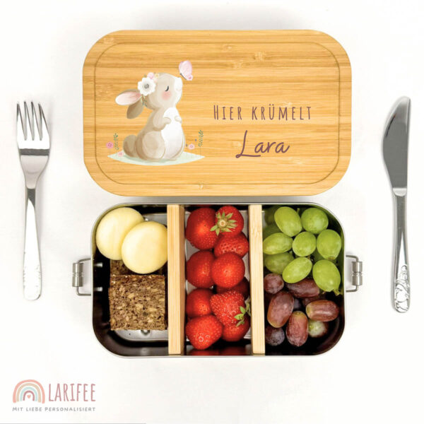 Brotdose personalisiert mit Name Hase – Bild 2