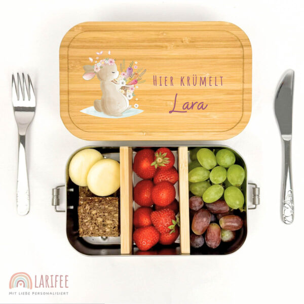 Brotdose personalisiert mit Name Hase – Bild 2