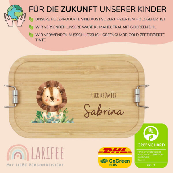Brotdose personalisiert mit Name Löwe – Bild 3