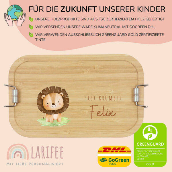 Brotdose personalisiert mit Name Löwe – Bild 3