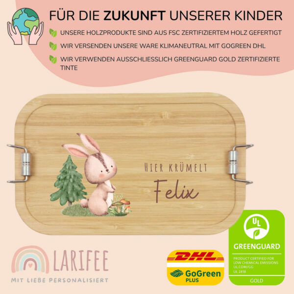Brotdose personalisiert mit Name Hase – Bild 3