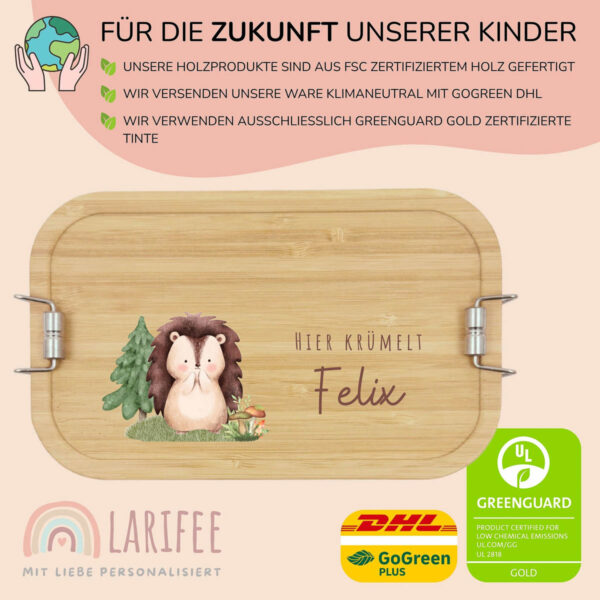 Brotdose personalisiert mit Name Igel – Bild 3