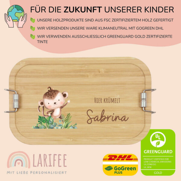 Brotdose personalisiert mit Name Affe – Bild 3