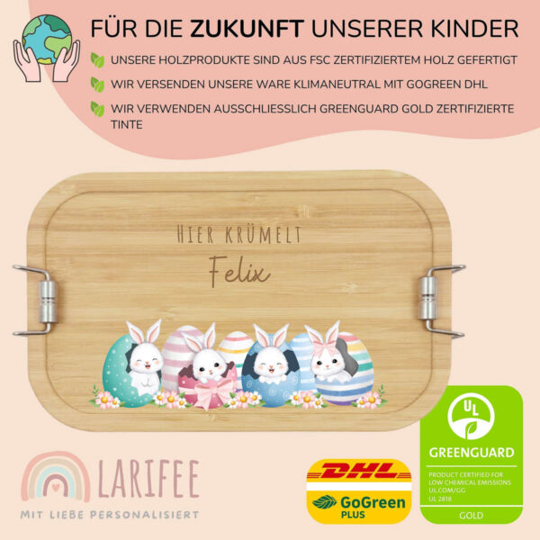 Brotdose personalisiert mit Name Ostern – Bild 3