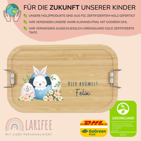 Brotdose personalisiert mit Name Ostern – Bild 3