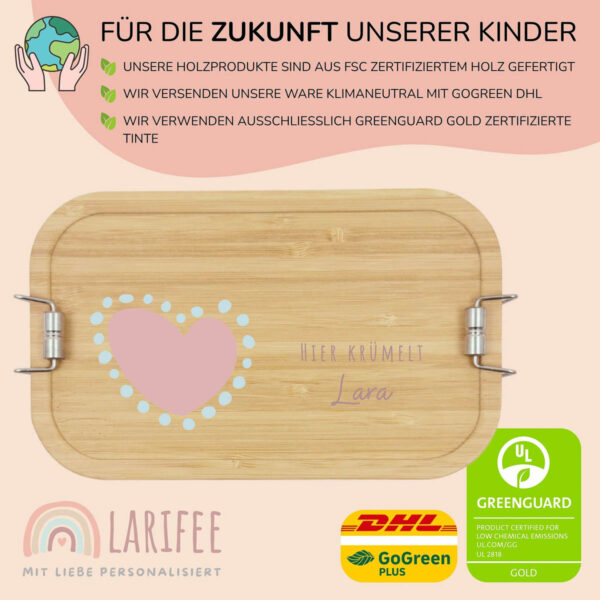 Brotdose personalisiert mit Name Herz – Bild 3