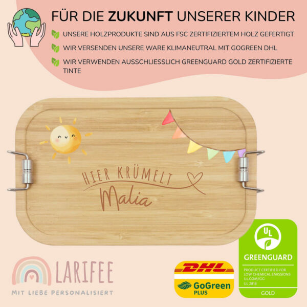 Brotdose personalisiert mit Name Sonne – Bild 3