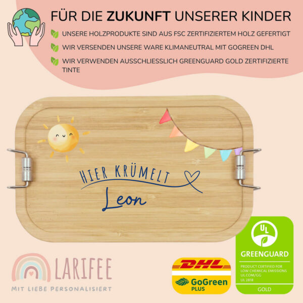 Brotdose personalisiert mit Name Sonne – Bild 3