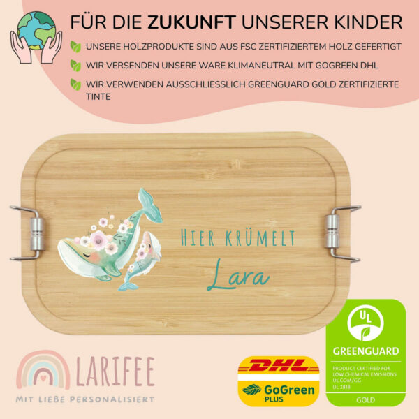 Brotdose personalisiert mit Name Wale – Bild 3