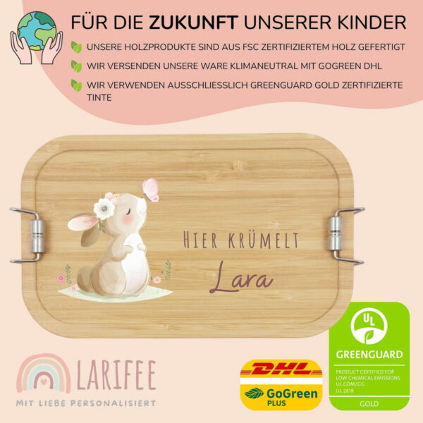 Brotdose personalisiert mit Name Hase – Bild 3