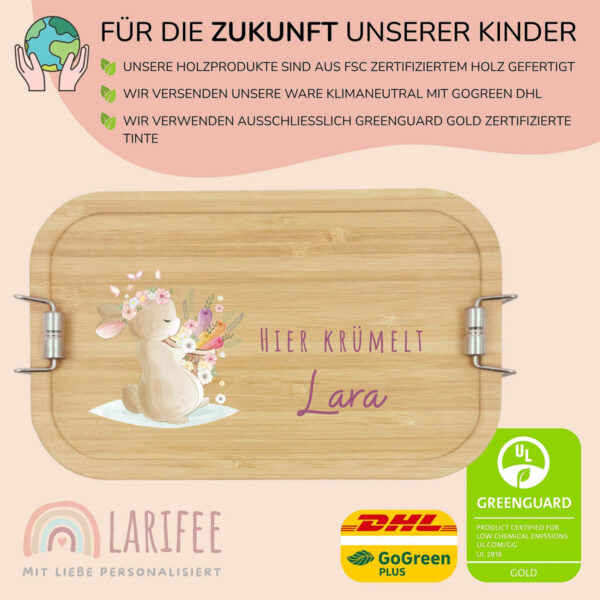Brotdose personalisiert mit Name Hase – Bild 3