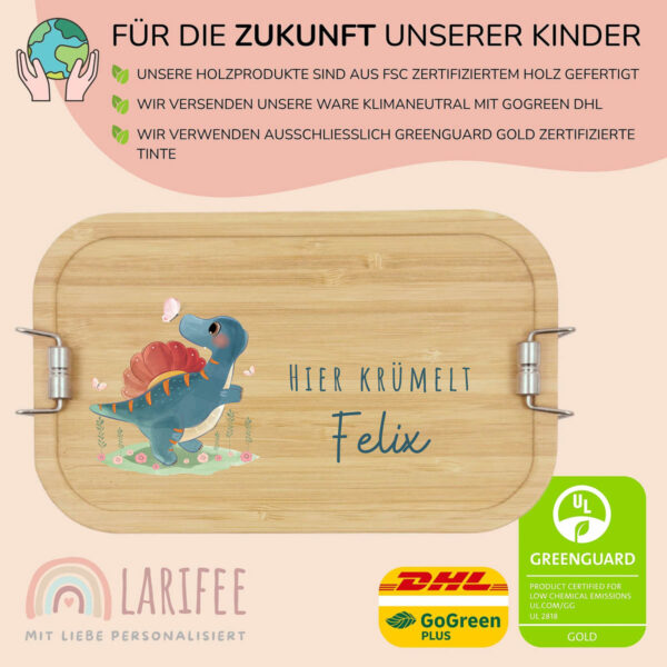 Brotdose personalisiert mit Name Dino – Bild 3