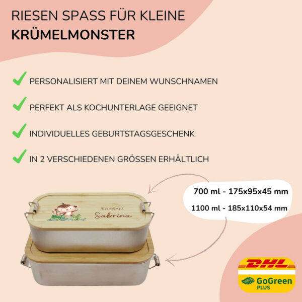 Brotdose personalisiert mit Name Affe – Bild 5