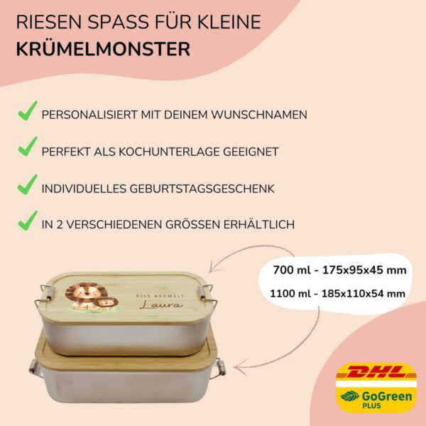 Brotdose personalisiert mit Name Löwen – Bild 5