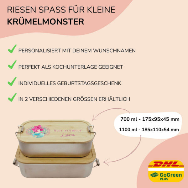 Brotdose personalisiert mit Name Meerjungfrau – Bild 5
