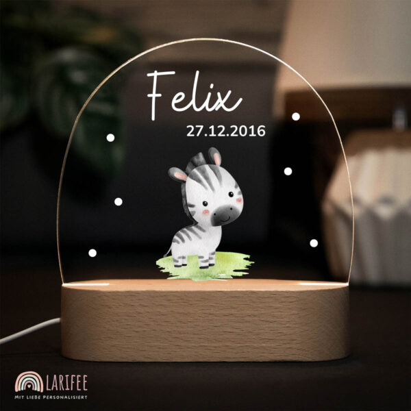 Nachtlicht mit Design - Zebra Baby