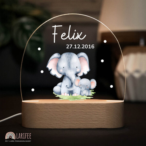 Nachtlicht mit Design - Elefanten