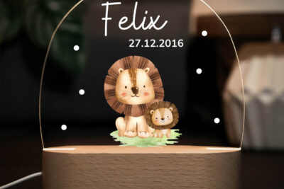 Nachtlicht Kinder & Baby personalisiert - Löwen