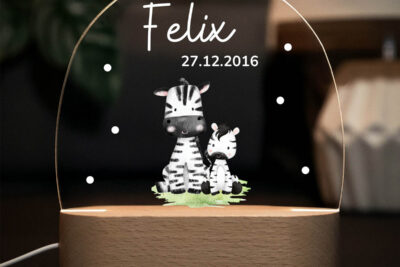 Nachtlicht Kinder & Baby personalisiert - Zebras