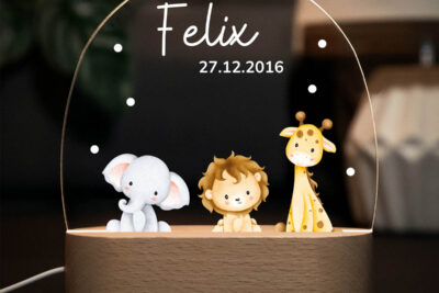 Nachtlicht Kinder & Baby personalisiert - Safari Baby Tiere