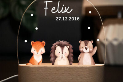 Nachtlicht Kinder & Baby personalisiert - Waldtiere