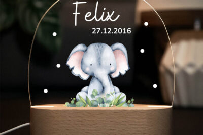 Nachtlicht Kinder & Baby personalisiert - Elefant