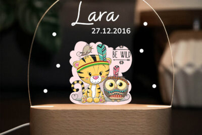 Nachtlicht Kinder & Baby personalisiert - Tiger & Eule
