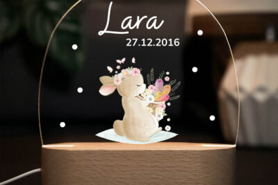 Nachtlicht Kinder & Baby personalisiert - Hase Karotten