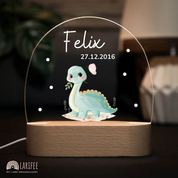 Nachtlicht mit Design - Langhals Dino