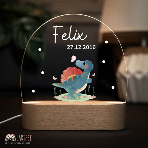 Nachtlicht mit Design - Dino mit Schmetterling