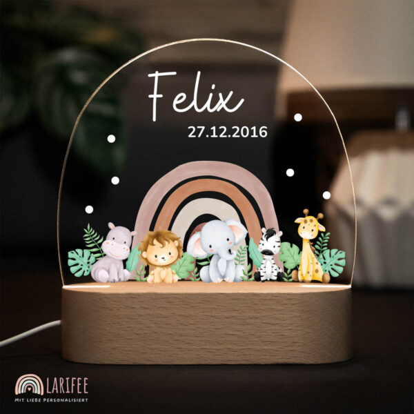 Nachtlicht mit Design - Safari Tiere
