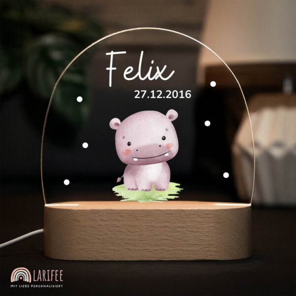 Nachtlicht mit Design - Nilpferd Baby