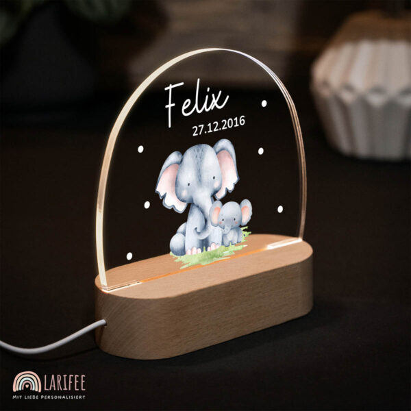 Nachtlicht mit Design - Elefanten – Bild 2