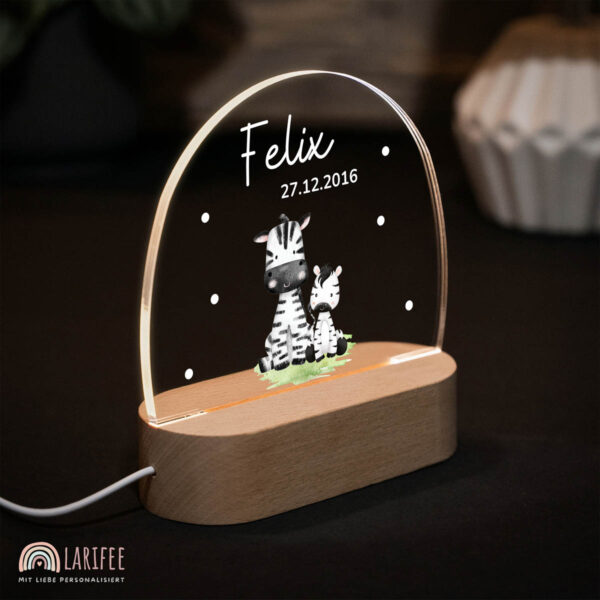 Nachtlicht mit Design - Zebras – Bild 2