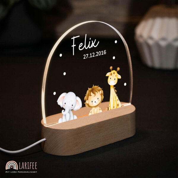 Nachtlicht mit Design - Safari Baby Tiere – Bild 2