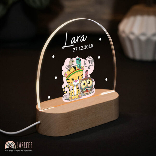 Nachtlicht mit Design - Tiger & Eule – Bild 2
