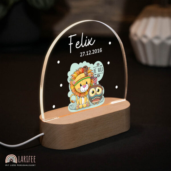 Nachtlicht mit Design - Löwe & eule & Eule – Bild 2