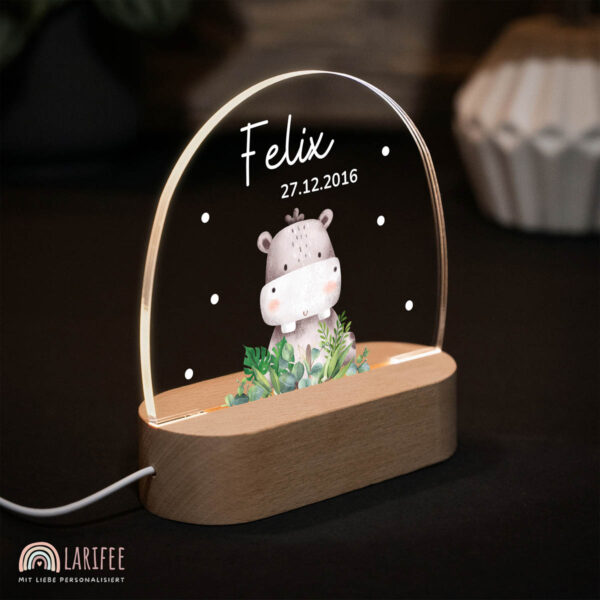 Nachtlicht mit Design - Nilpferd – Bild 2