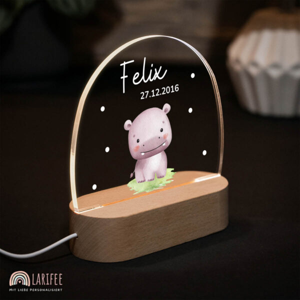 Nachtlicht mit Design - Nilpferd Baby – Bild 2