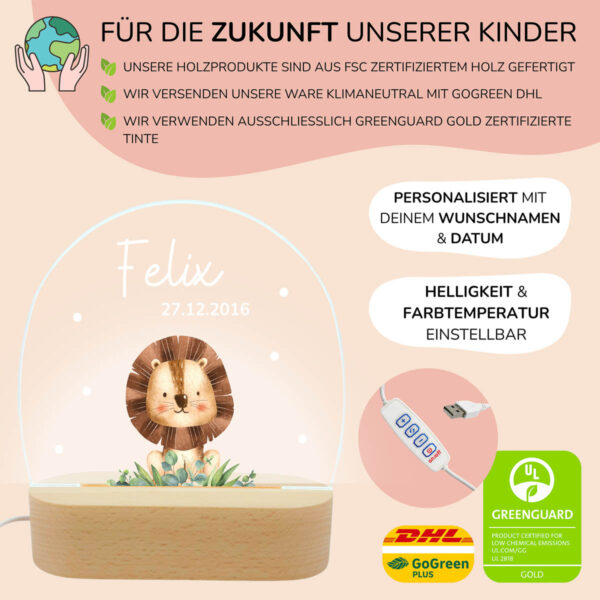 Nachtlicht mit Design - Löwe – Bild 3
