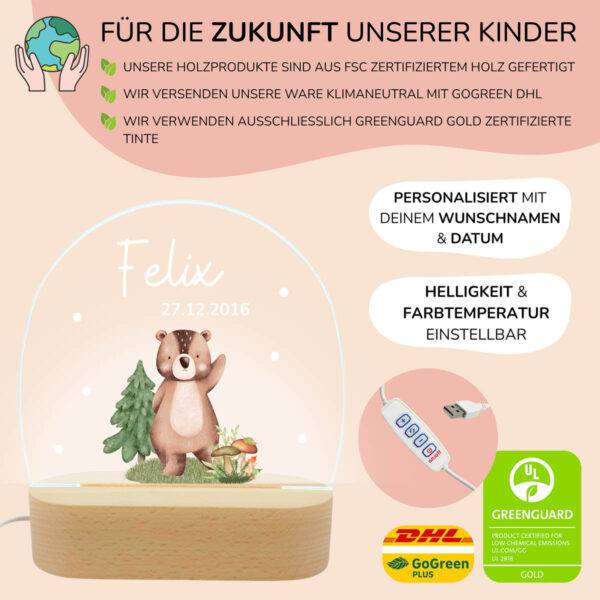 Nachtlicht mit Design - Bär – Bild 3