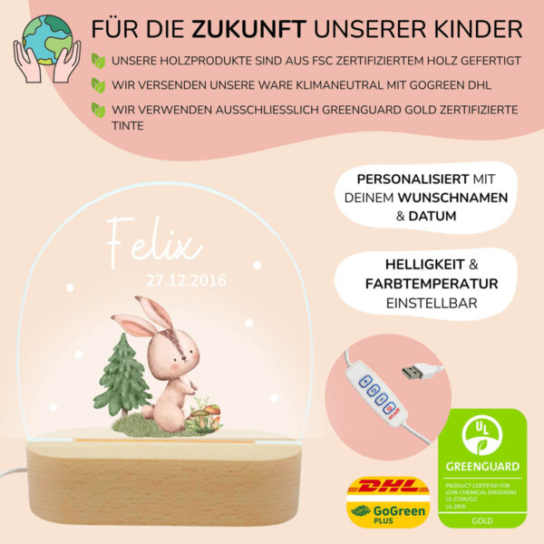Nachtlicht mit Design - Hase – Bild 3