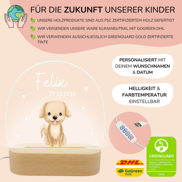 Nachtlicht mit Design - Hund – Bild 3