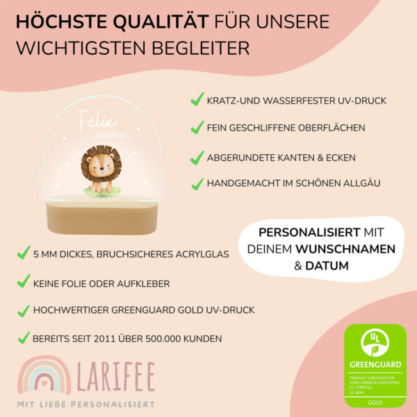 Nachtlicht mit Design - Löwen babyn Baby – Bild 4