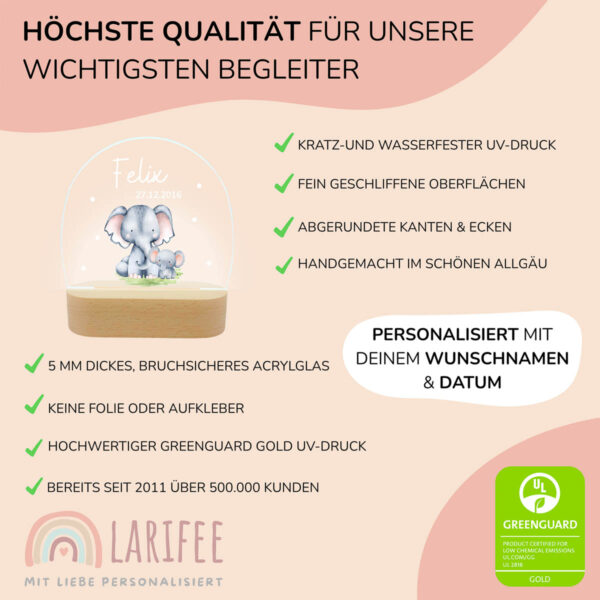 Nachtlicht mit Design - Elefanten – Bild 4
