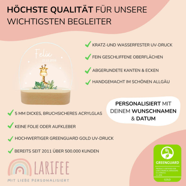 Nachtlicht mit Design - Giraffe – Bild 4