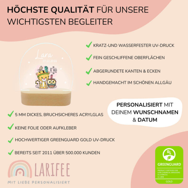 Nachtlicht mit Design - Tiger & Eule – Bild 4